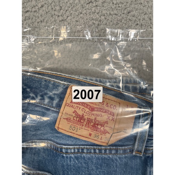 VTG Levis 501xx Jeans Mens 36x36 Grunge Button Fly Whisker Fades Y2K‎ Distressed - Picture 12 of 12